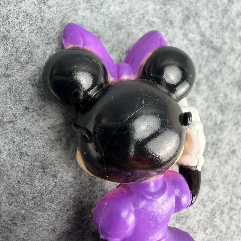 Disney Minnie Mouse PVC Figure Purple Dress Purse Sunglasses 2.5